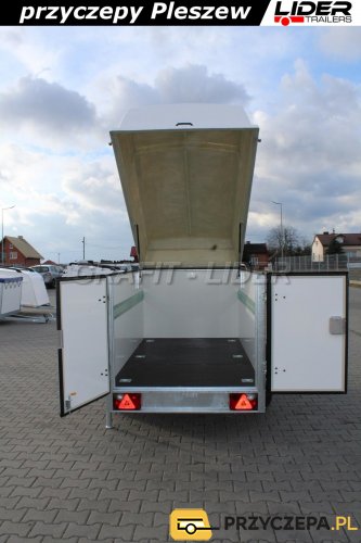 TP-063 przyczepa z pokrywą 250x130x150cm, Poly Cargo TFDL 250.00, furgon, kontener, DMC 750kg